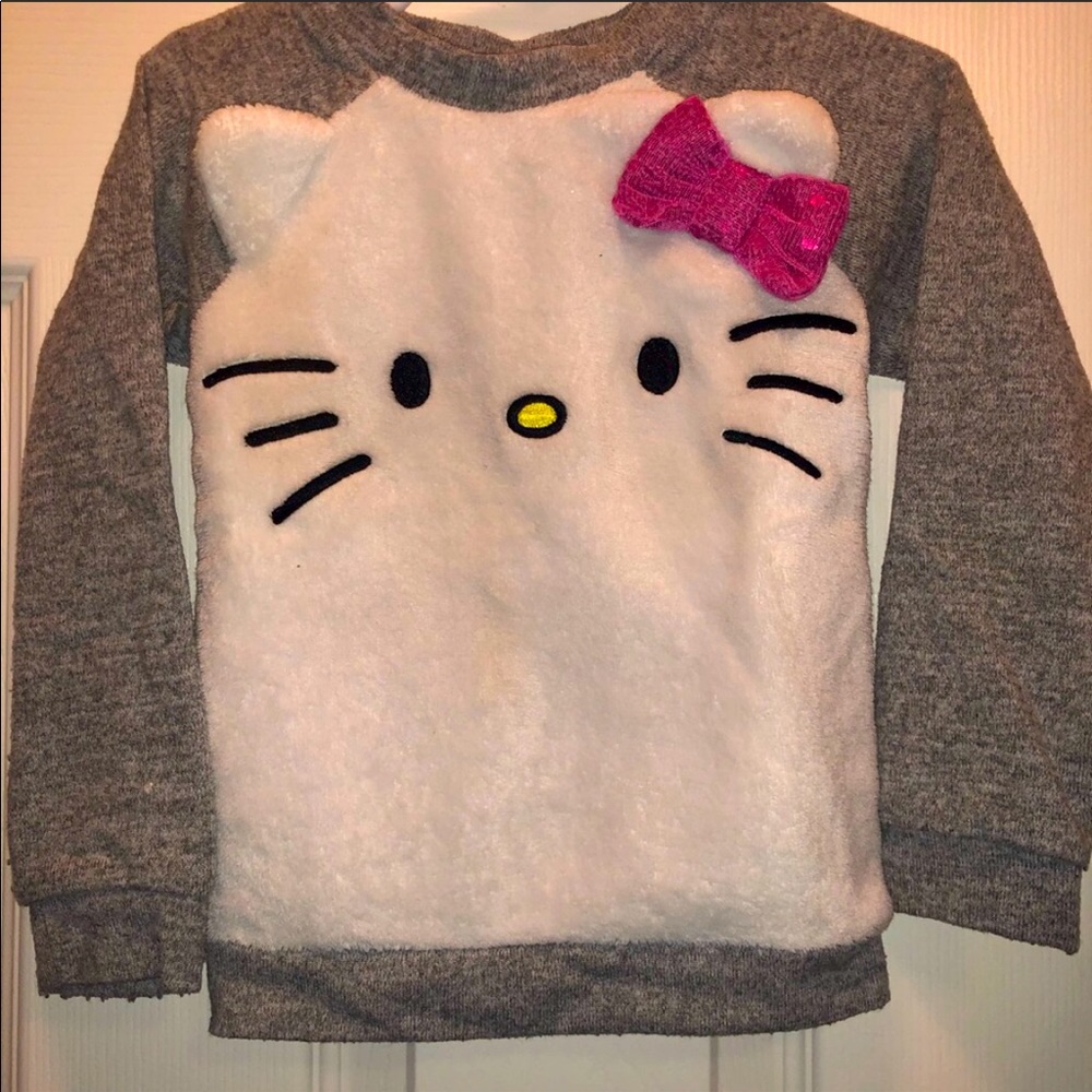 Toddlers plush hello kitty pullover sweater